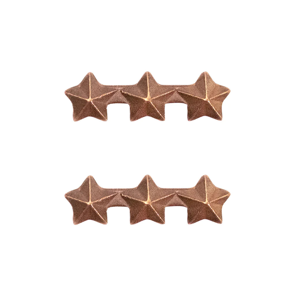 3 Bronze 3/16" Stars on a bar (2 pcs)