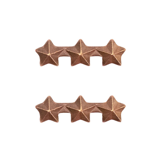 3 Bronze 3/16" Stars on a bar (2 pcs)
