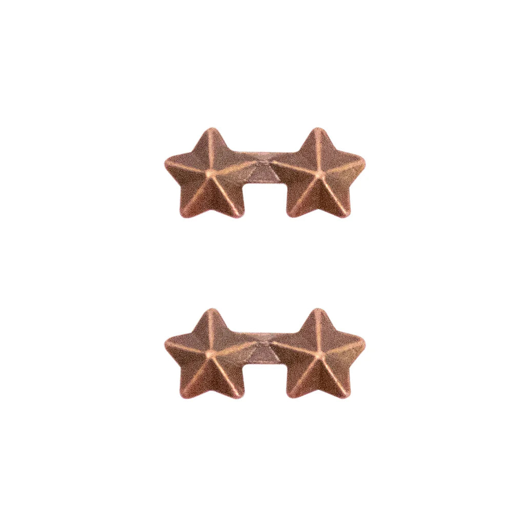 2 Bronze 3/16" Stars on a bar (2 pcs)