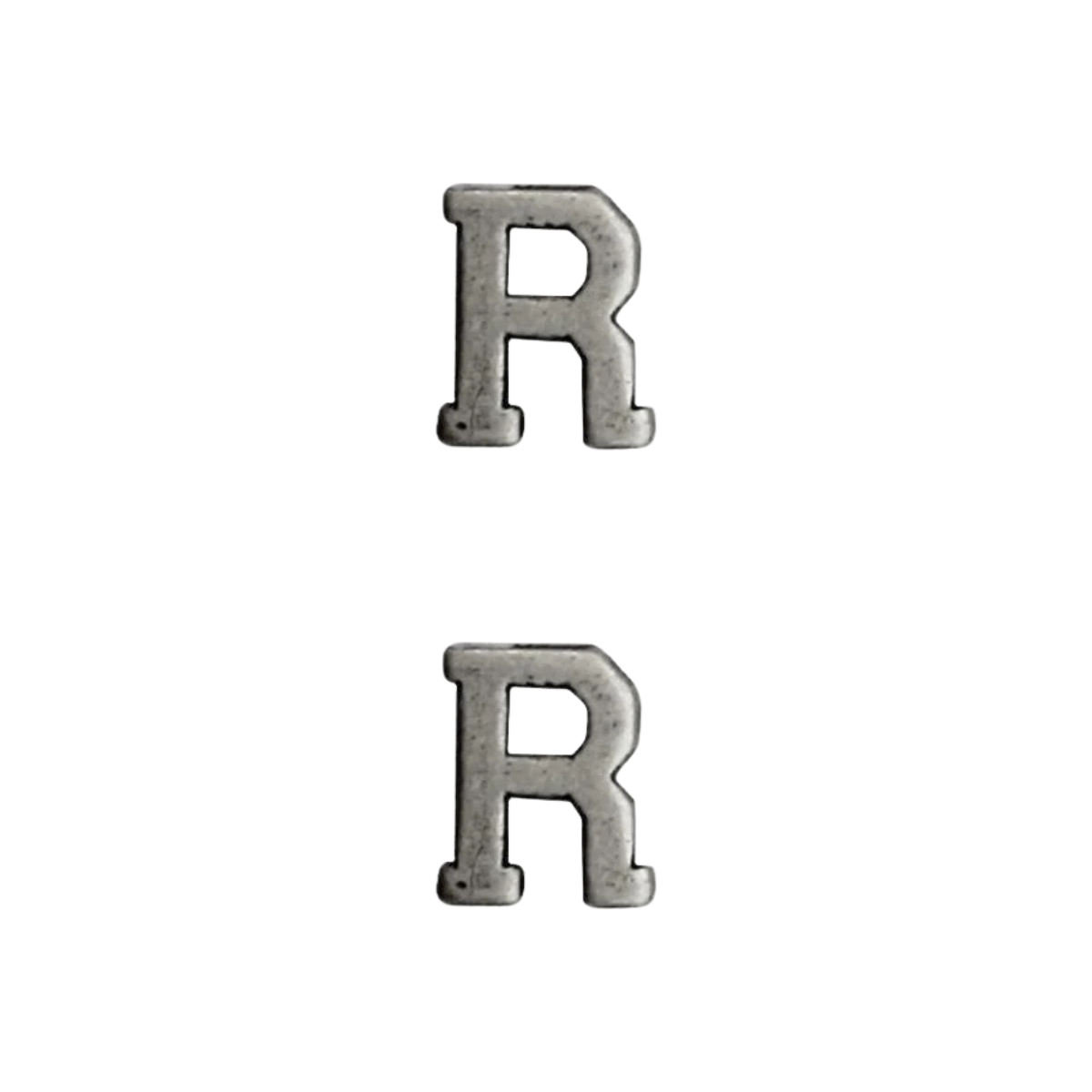 Silver Letter R (2 pcs)