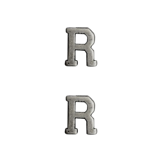 Silver Letter R (2 pcs)