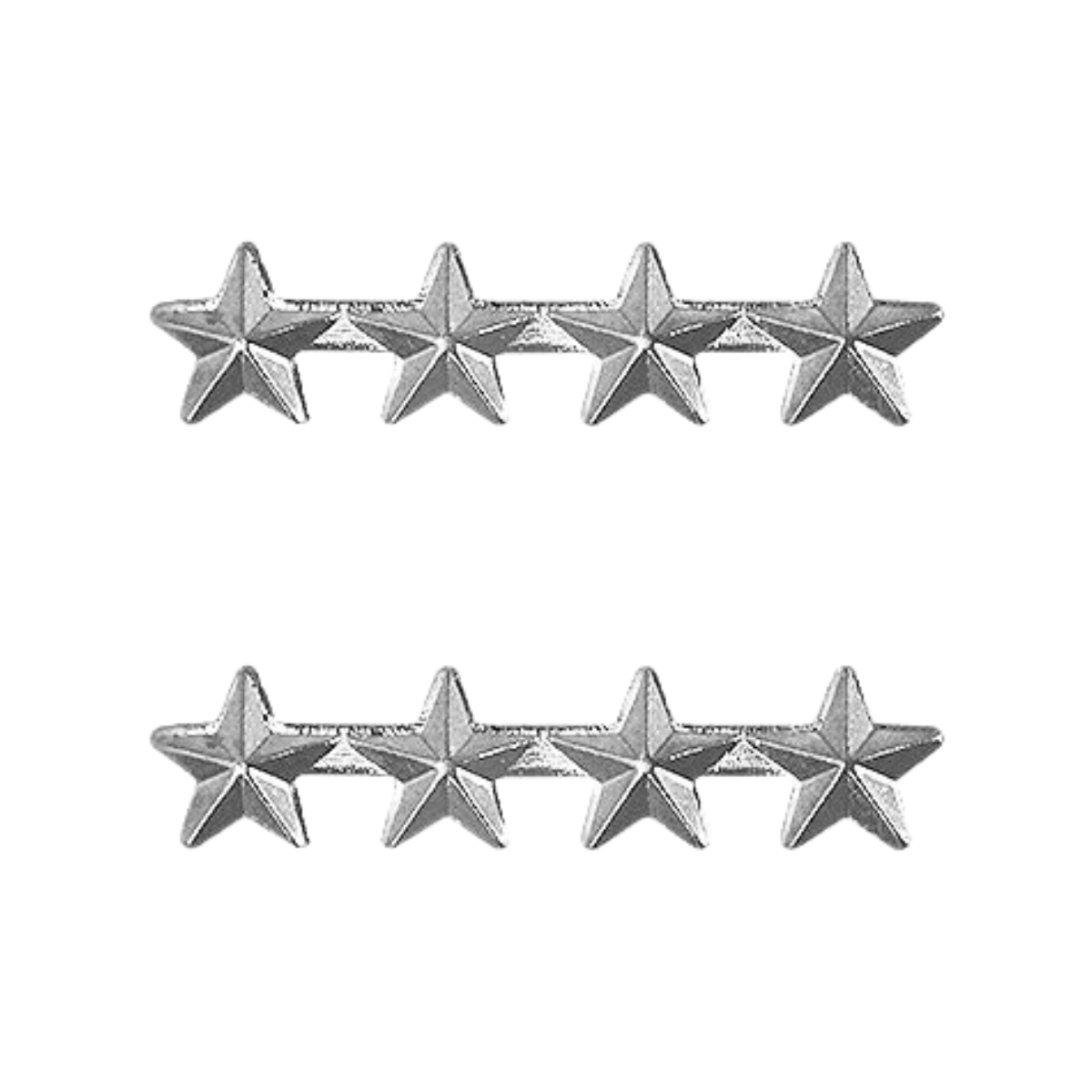4 Silver 3/16" Stars on a bar (2 pcs)