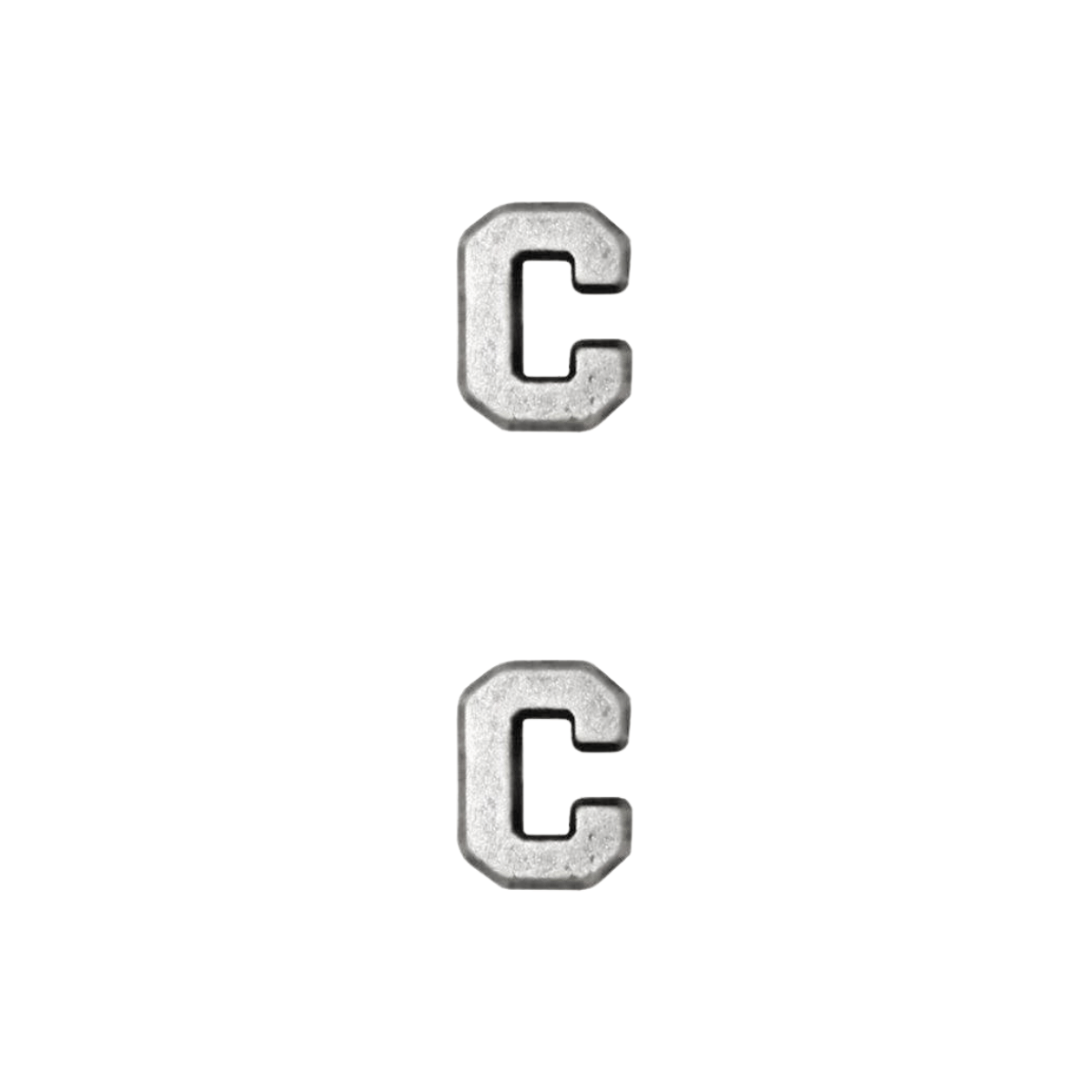 Silver Letter C (2 pcs)