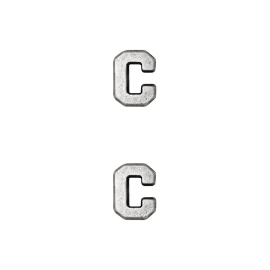 Silver Letter C (2 pcs)