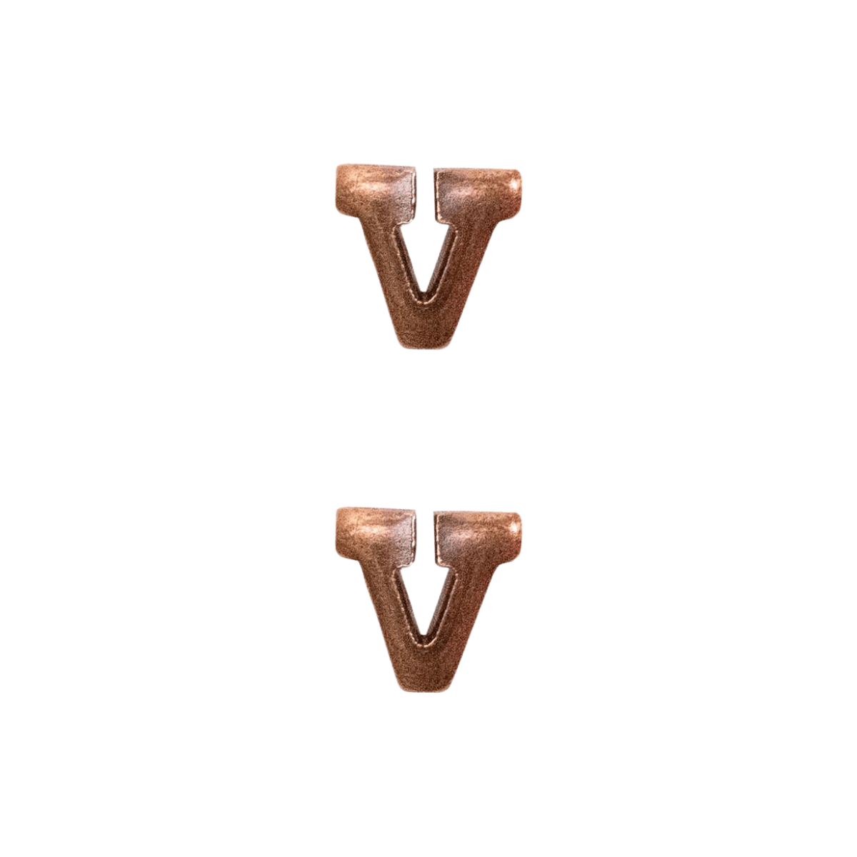 Bronze Letter V (2 pcs)