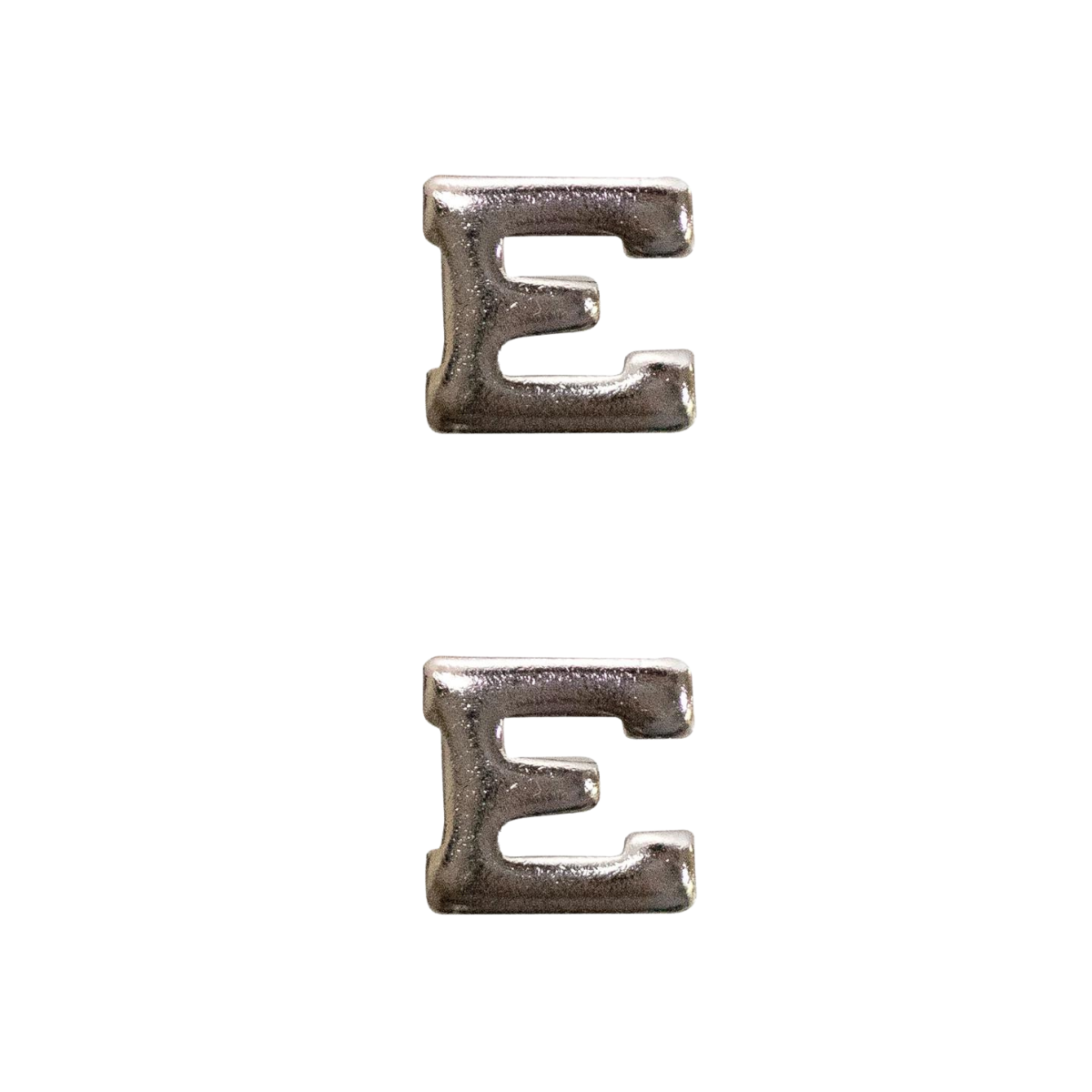 Large Silver Letter E (2 pcs)