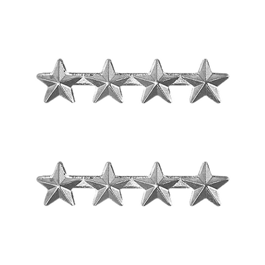 4 Silver 3/16" Stars on a bar (2 pcs)