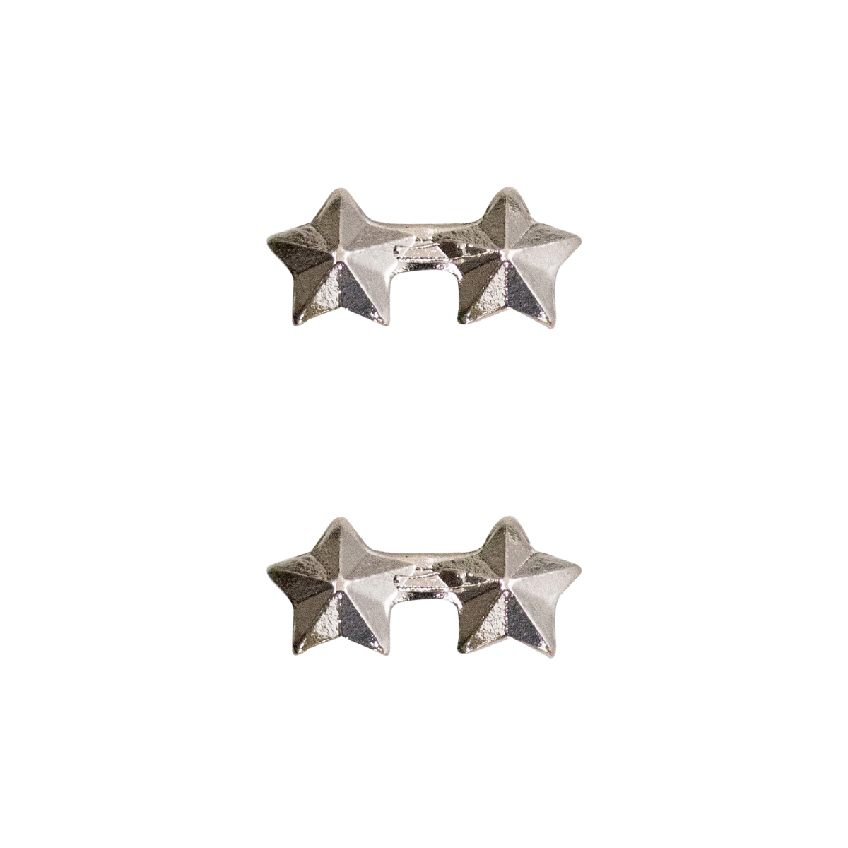 2 Silver 3/16" Stars on a bar (2 pcs)